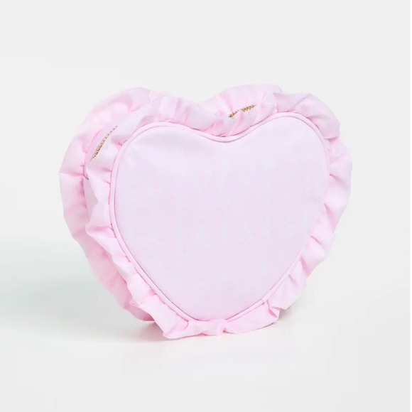 Stoney Clover Lane Handbags - NWT Stoney Clover Lane High Tea Printed Ruffle Heart Pouch